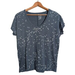 Gap Star Print Tshirt Women Medium Short Sleeve V Neck Celestial Casual Comfort